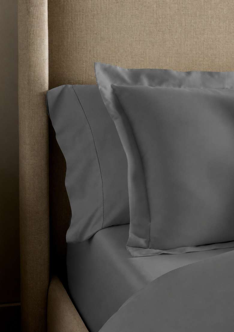 Silver Signature Giza Cotton Sateen Euro Sham - Indya