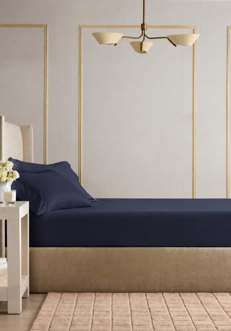 Navy Signature Giza Cotton Sateen Fitted Sheet Set