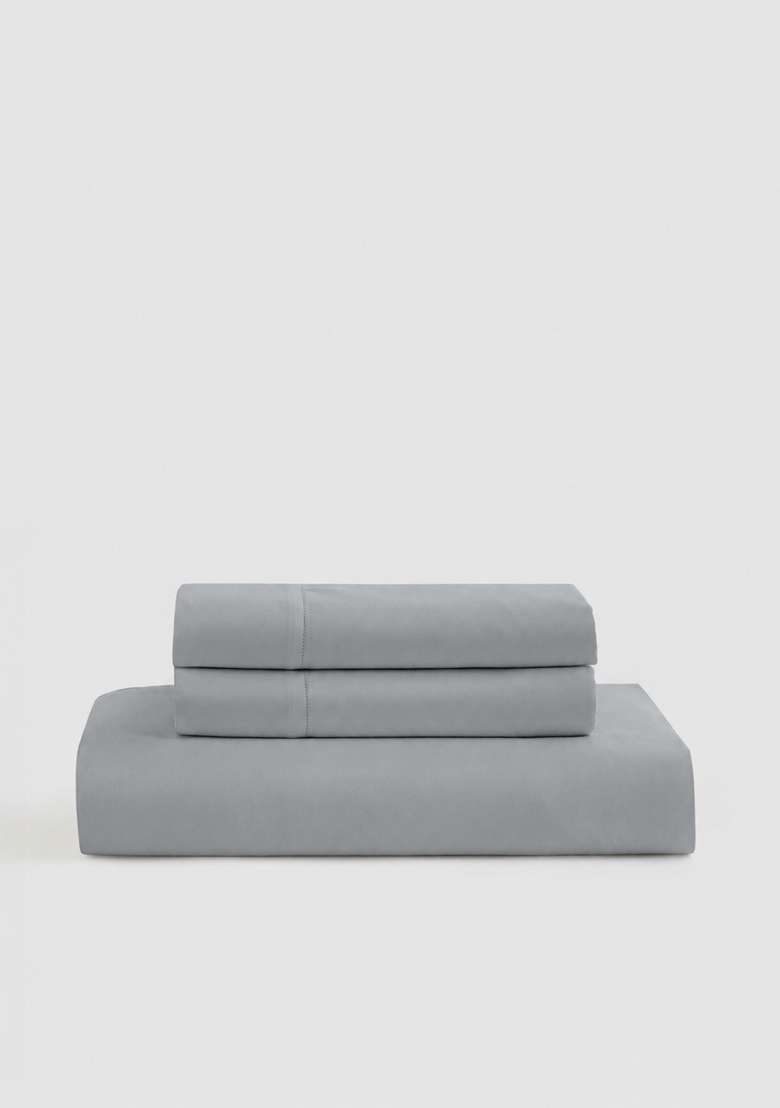 Silver Signature Giza Cotton Sateen Fitted Sheet Set - Indya