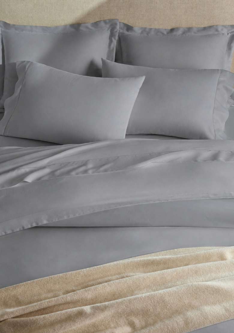 Silver Signature Giza Cotton Sateen Pillowcase Set - Indya