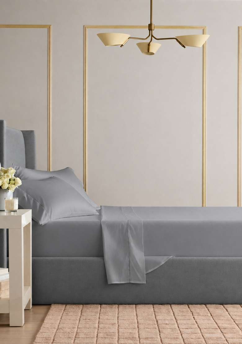 Silver Signature Giza Cotton Sateen Pillowcase Set - Indya