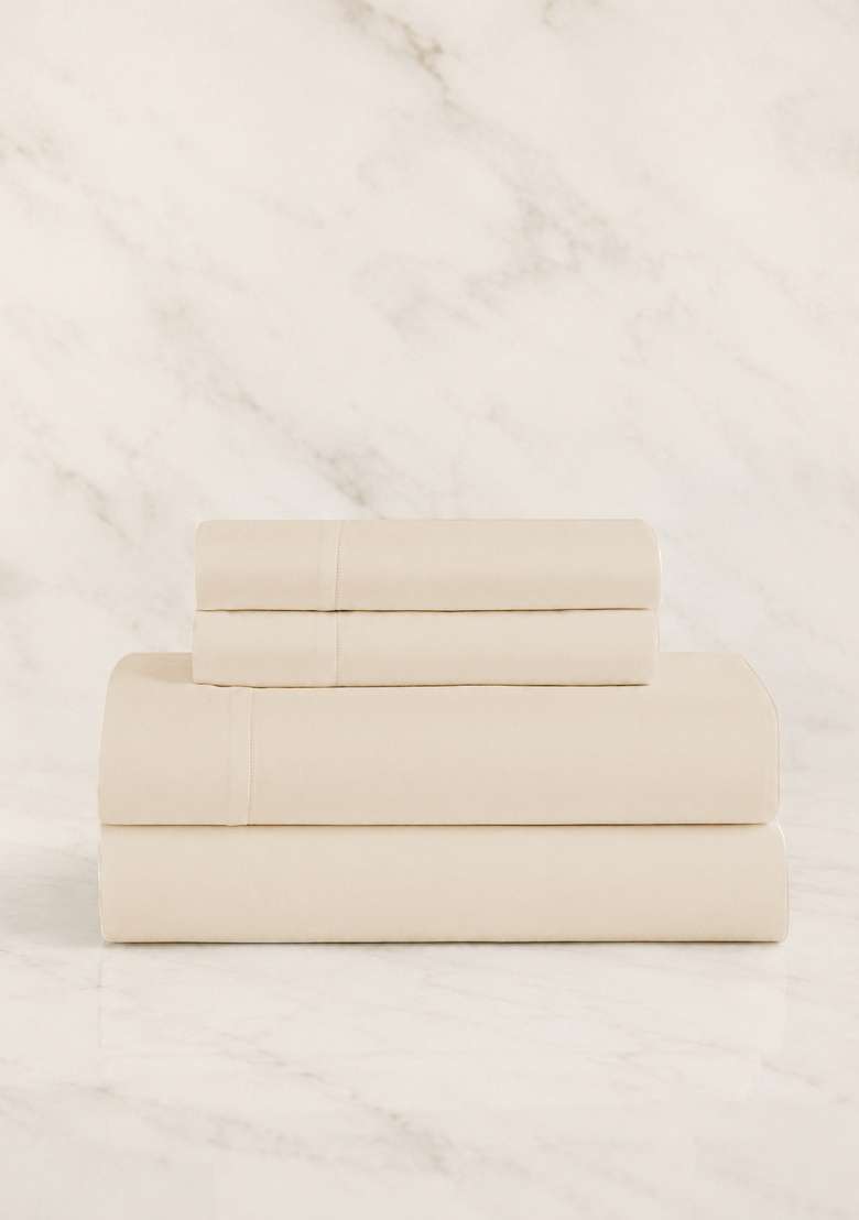 Ivory Signature Giza Cotton Sateen Sheet Set - Indya