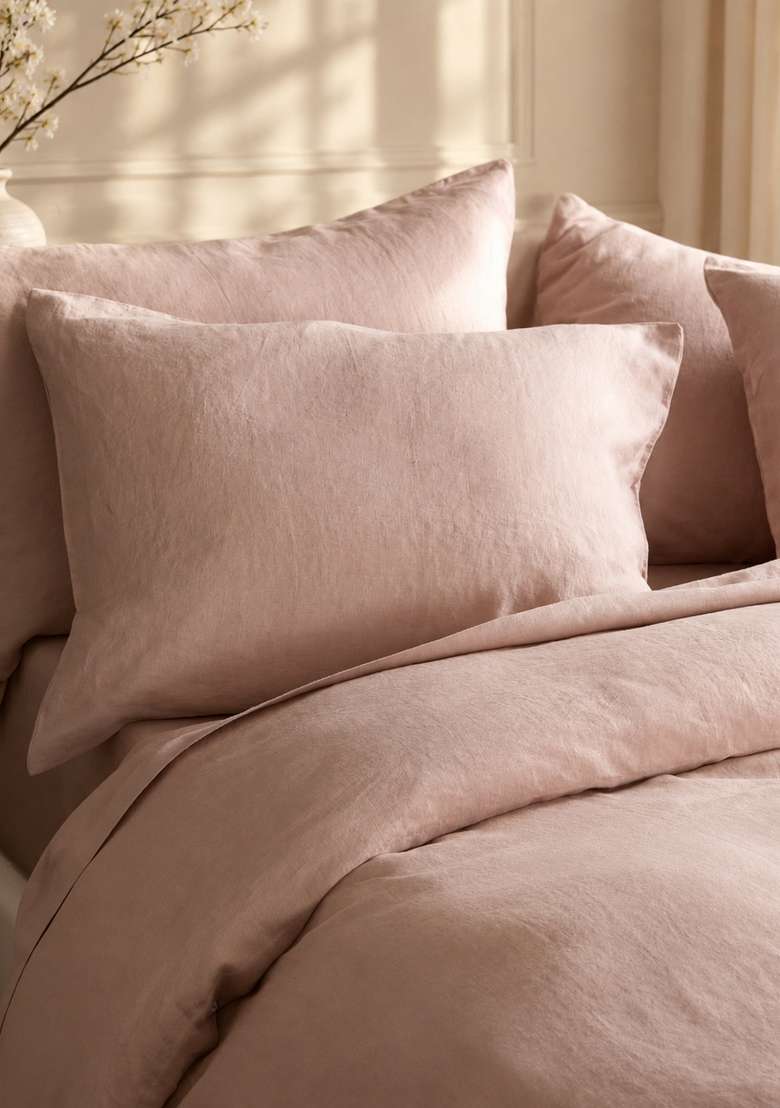 Dusty Mauve European Linen Pillowcase Set - Indya