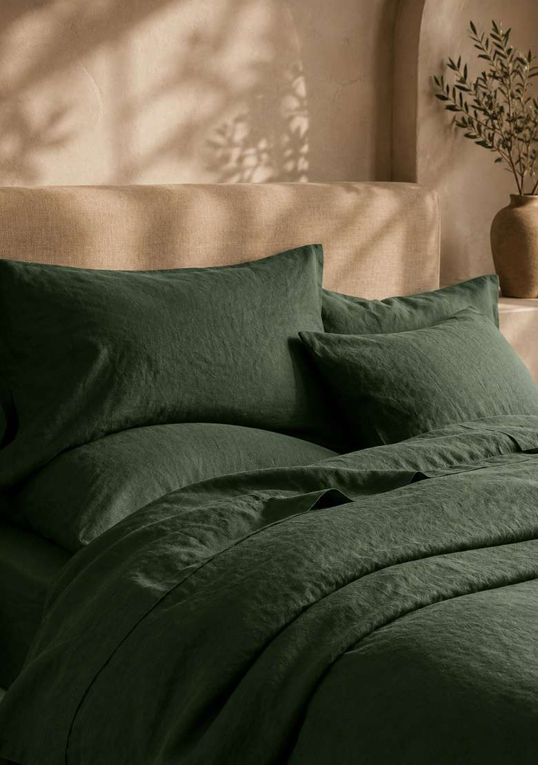 Pine European Linen Pillowcase Set - Indya