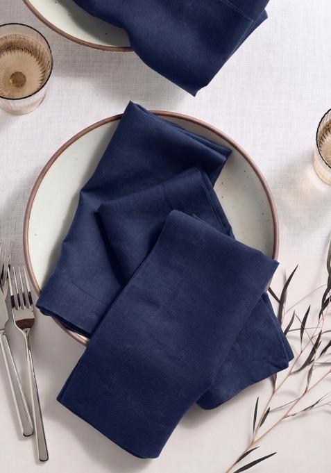 Navy European Linen Napkin