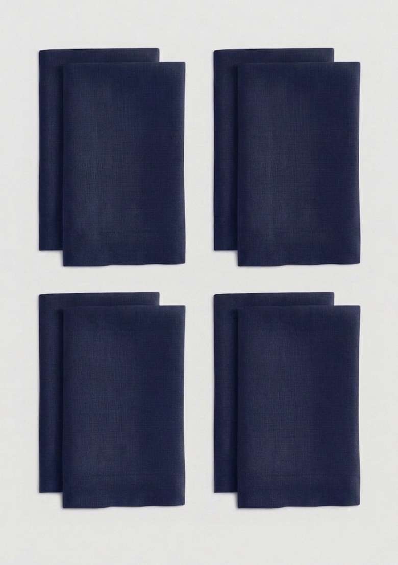 Navy European Linen Napkin - Indya