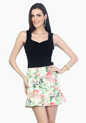 Day Floral Fluted Skirt
