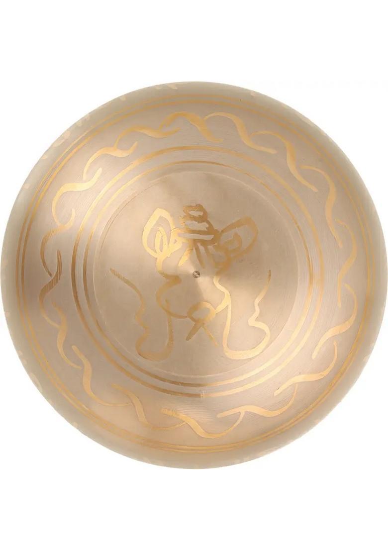 Tibetan Antique Mantra Singing Bowl 1.5 Kg Yellow Meditation & Healing - Indya