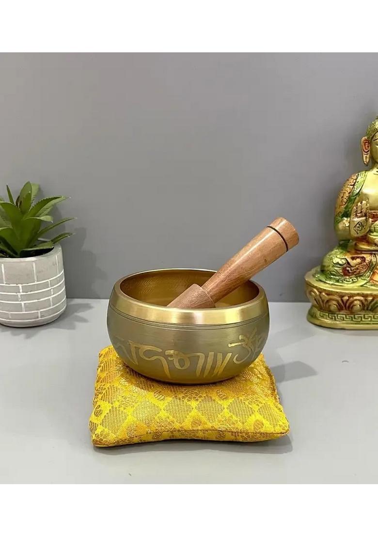 Tibetan Meditation Singing Bowl 3.5 Inch With Striker Stick & Cushion - Indya