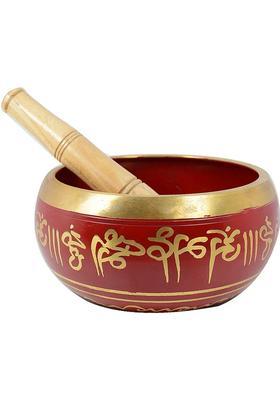 Tibetan Meditation Singing Bowl 3.5 Inch Red Music Therapy