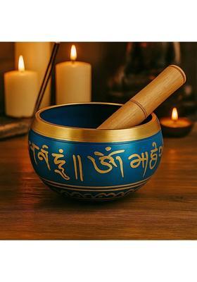 Tibetan Meditation Singing Bowl 3.5 Inch Blue Music Therapy