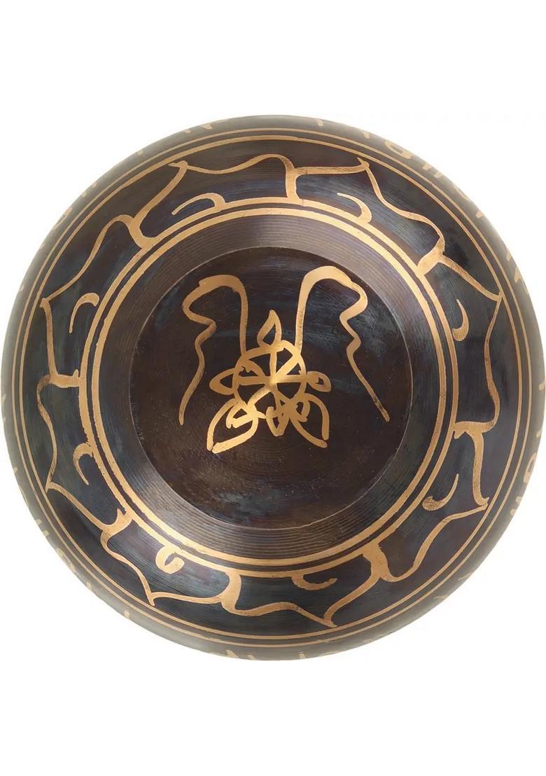 Tibetan Antique Mantra Singing Bowl 1.5 Kg Black Meditation & Healing - Indya