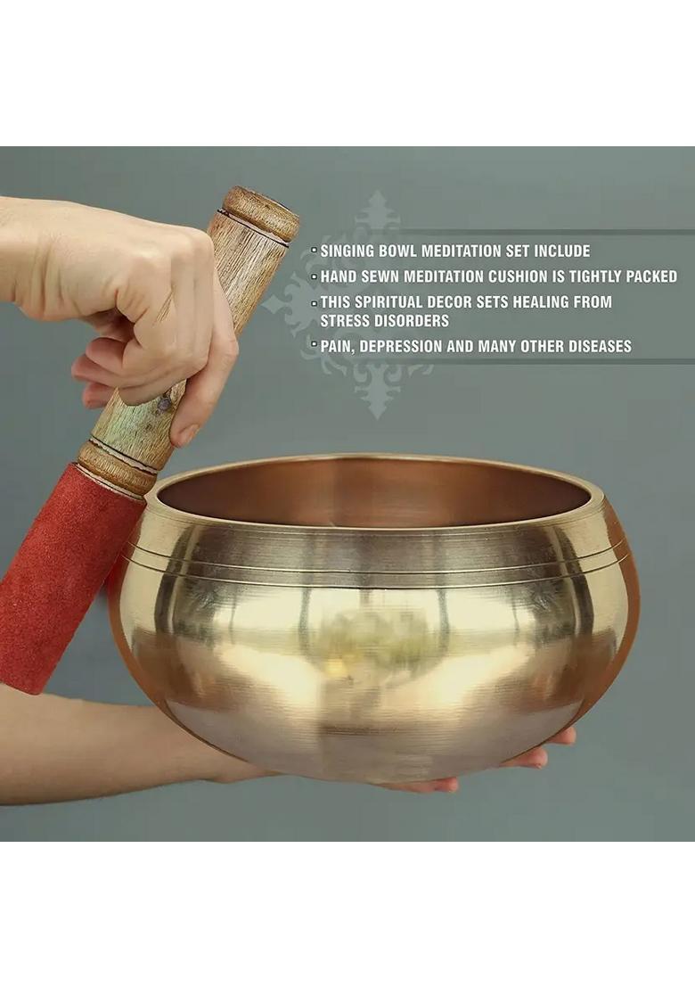 Heavy Brass Tibetan Singing Bowl For Meditation & Sound Therapy - Indya