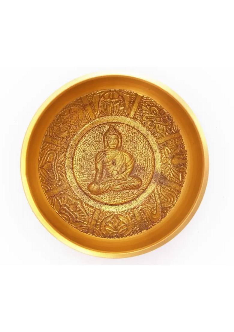 Tibetan Singing Bowl 3.5 Inch With Gautam Buddha Design Inside - Indya