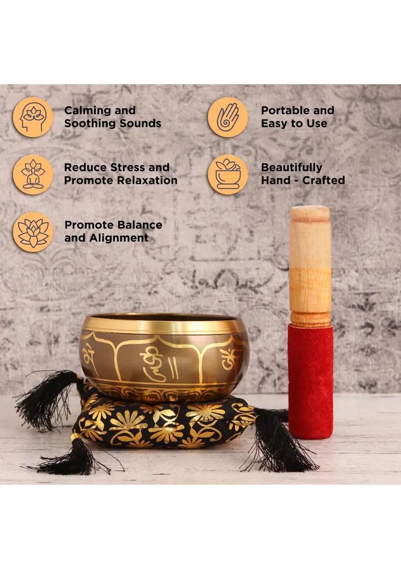 Tibetan Antique Mantra Meditation Singing Bowl Musical Instrument - Indya