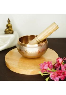 Pure Bronze Handmade Tibetan Meditation Singing Bowl 3.5 Inch Gold