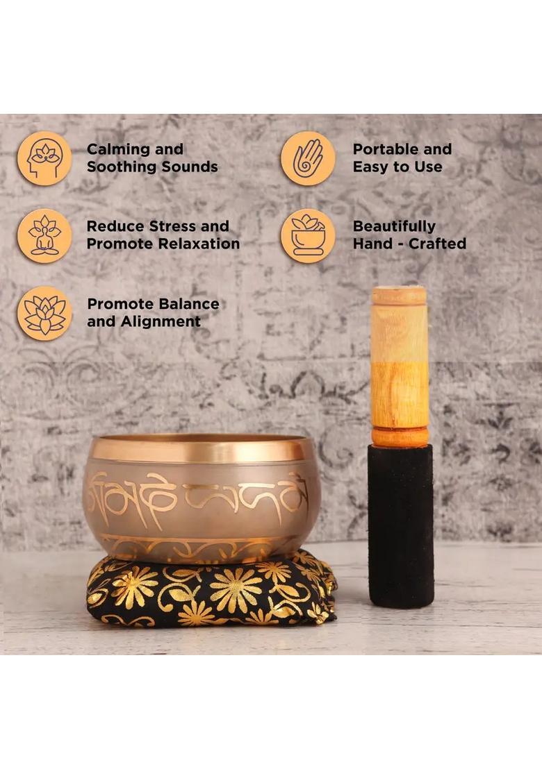 Tibetan Antique Mantra Meditation Singing Bowl Musical Instrument - Indya