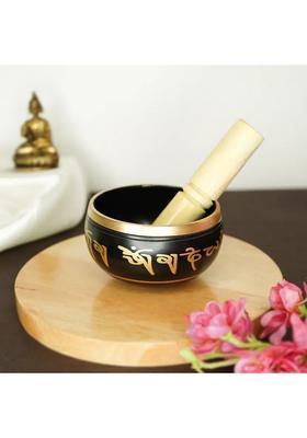 Pure Bronze Handmade Tibetan Meditation Singing Bowl 3.5 Inch Black