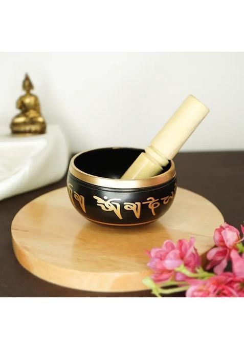 Pure Bronze Handmade Tibetan Meditation Singing Bowl 3.5 Inch Black