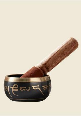 Tibetan Buddhist Om Prayer Instrument With Striker Stick Medium 4 Inch