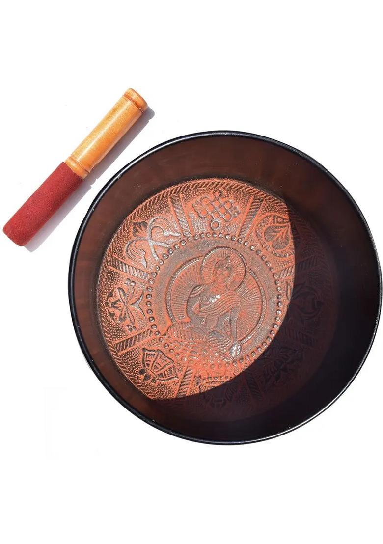 Tibetan Buddhist Prayer Instrument 7.5 Inch Brown With Striker Stick - Indya