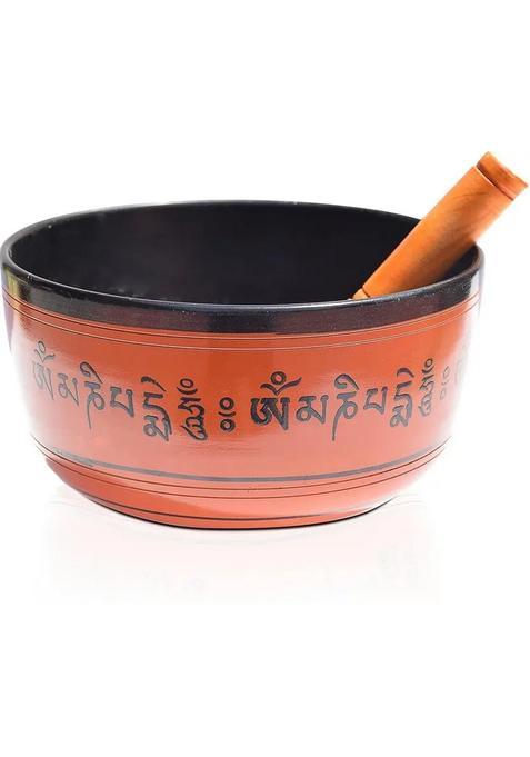 Tibetan Buddhist Prayer Instrument 7.5 Inch Brown With Striker Stick