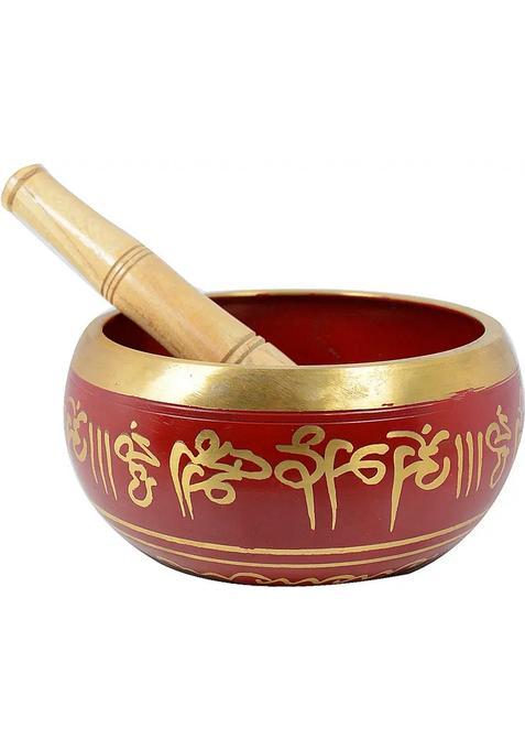 Tibetan Buddhist Prayer Singing Bowl With Wooden Stick 9Cm 3.5 Inch