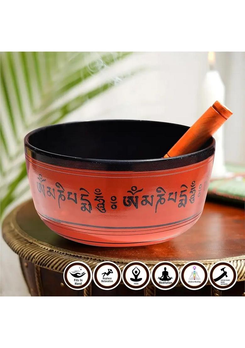 Tibetan Buddhist Prayer Instrument 8.5 Inch Brown With Striker Stick - Indya