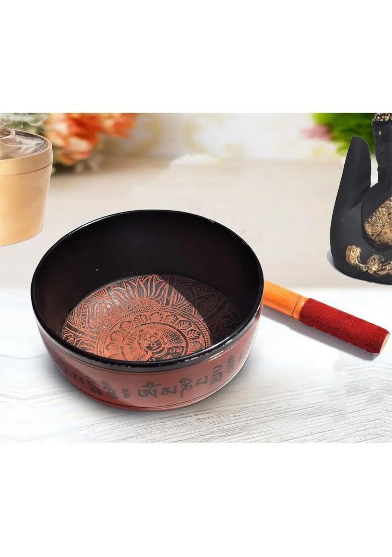 Tibetan Buddhist Prayer Instrument 8.5 Inch Brown With Striker Stick - Indya