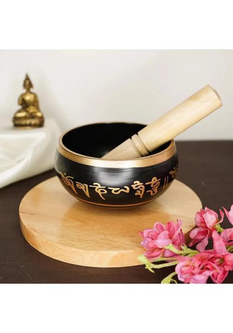 Pure Bronze Black Handmade Tibetan Meditation Singing Bowl 5 Inch
