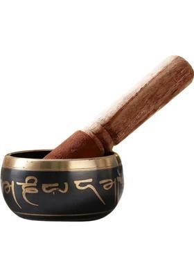 Tibetan Buddhist Om Prayer Instrument With Striker Stick Small 3.5 Inch