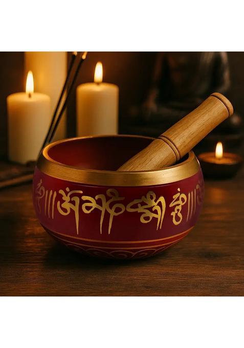 Tibetan Buddhist Prayer Singing Bowl With Wooden Stick 11Cm 4.5 Inch