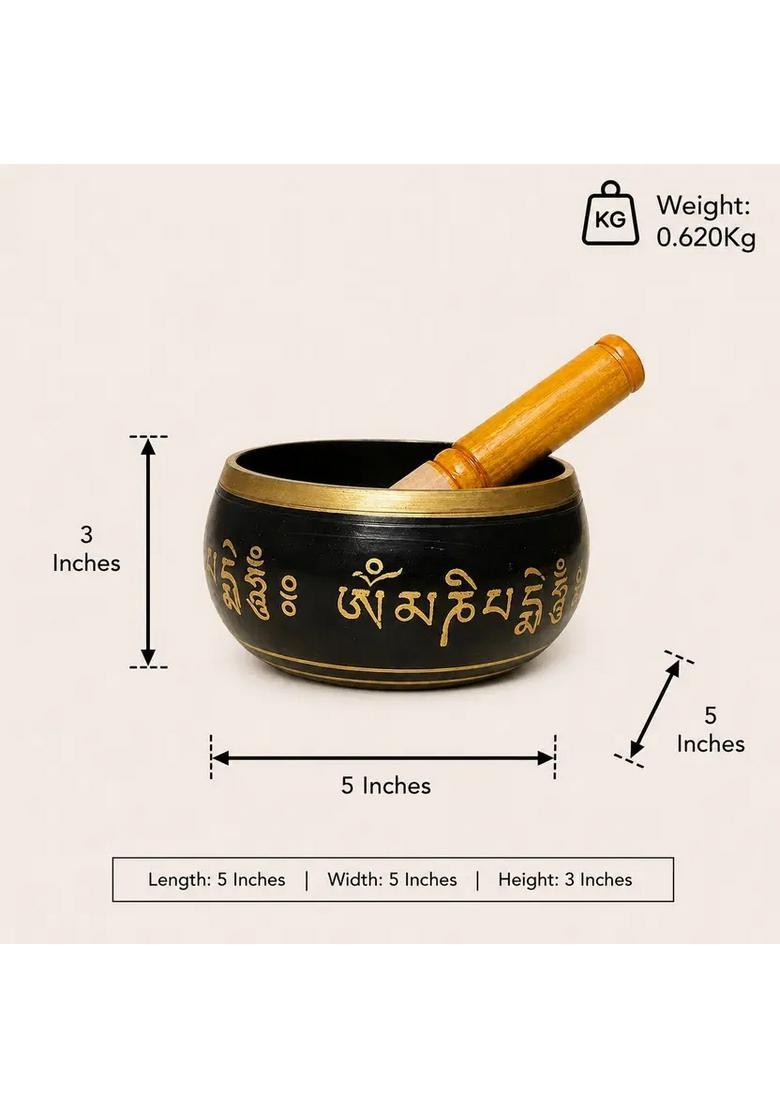 Tibetan Black Singing Bowl For Meditation & Sound Healing - Indya