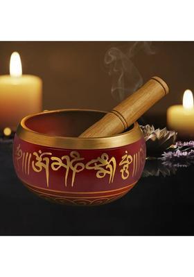 Tibetan Buddhist Prayer Singing Bowl With Wooden Stick 9Cm 3.5 Inch