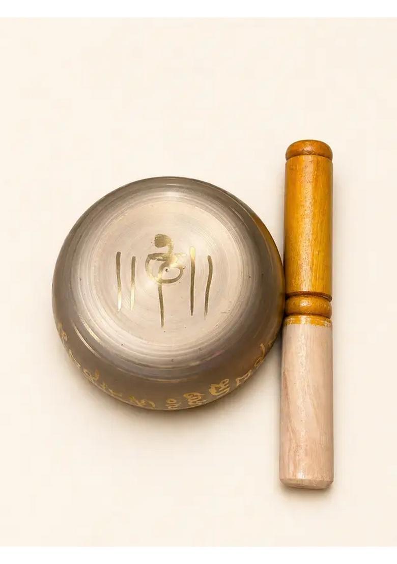 Tibetan Silver Singing Bowl Set For Meditation & Sound Healing - Indya