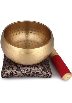 Tibetan Singing Bowl 5 Inch Yellow Hammered For Meditation