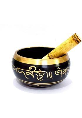 Tibetan Singing Bowl 5 Inch Black For Stress Relief Meditation