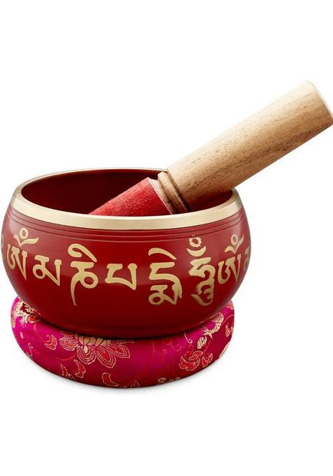 Tibetan Singing Bowl 3 Inch Red For Meditation & Music