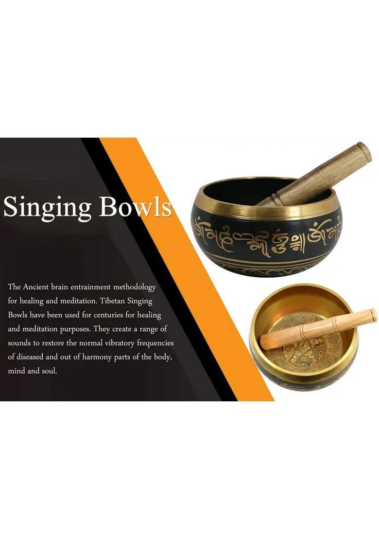 Tibetan Buddhist Prayer Singing Bowl With Wooden Stick Meditation - Indya