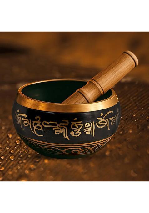 Tibetan Buddhist Prayer Singing Bowl With Wooden Stick 9Cm 3.5 Inch