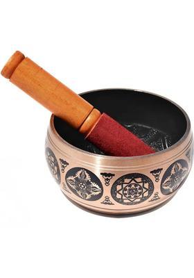 Tibetan Buddhist Prayer Instrument 4.5 Inch Gold With Striker Stick