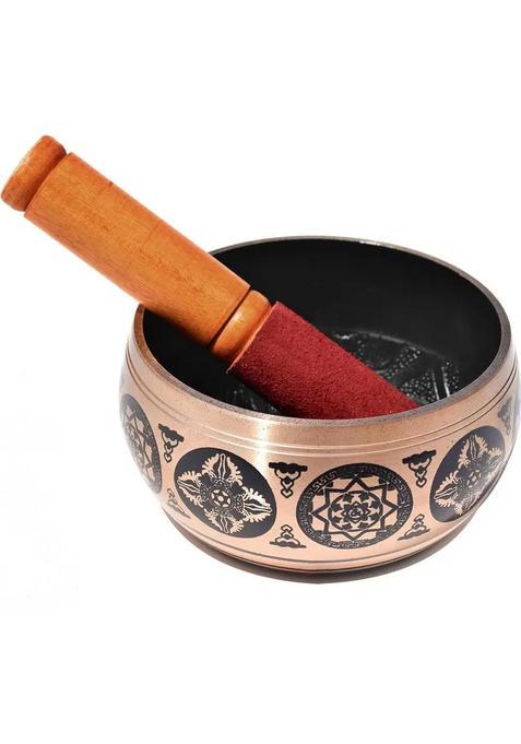 Tibetan Buddhist Prayer Instrument 4.5 Inch Gold With Striker Stick