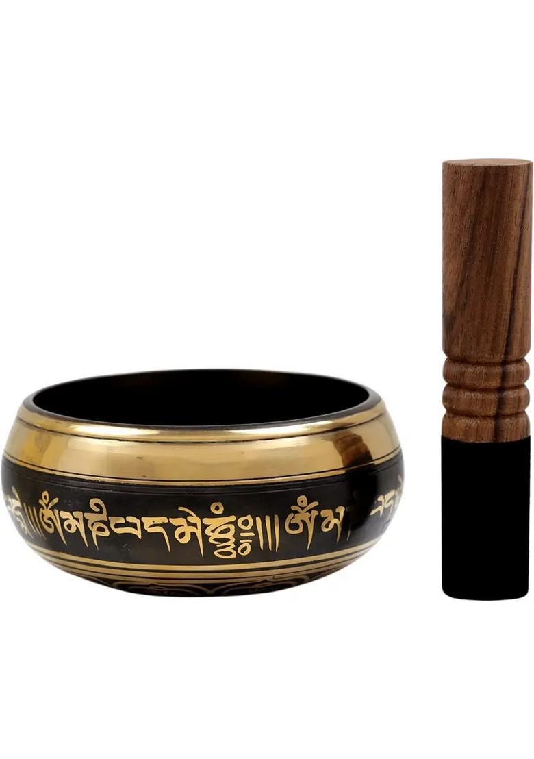 Tibetan Om Bell Metal Meditation Singing Bowl Musical Instrument - Indya