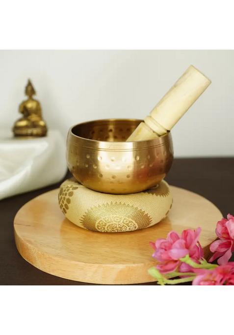 Handmade Brass Tibetan Meditation Singing Bowl With Wooden Striker