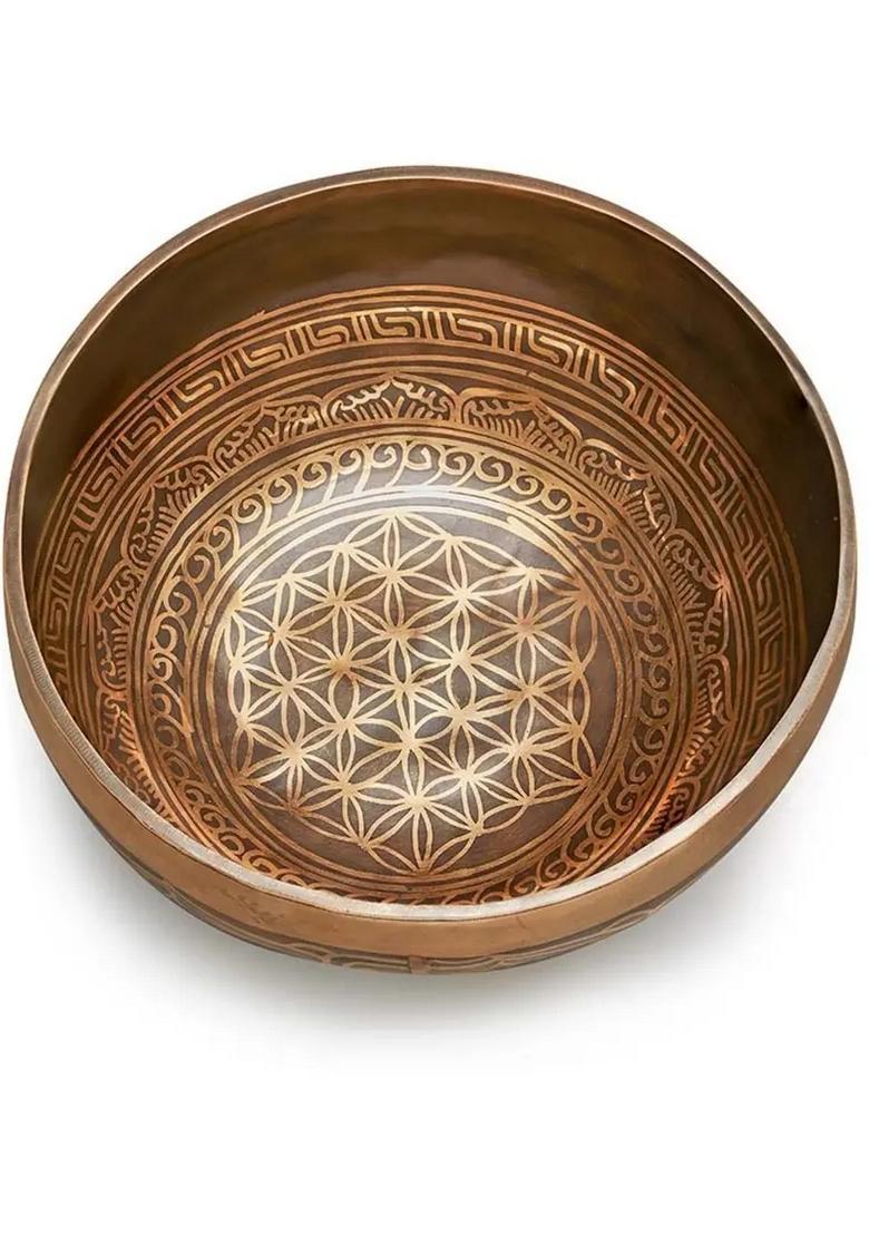 Flower Of Life Handmade Tibetan Singing Bowl 7 Inch - Indya