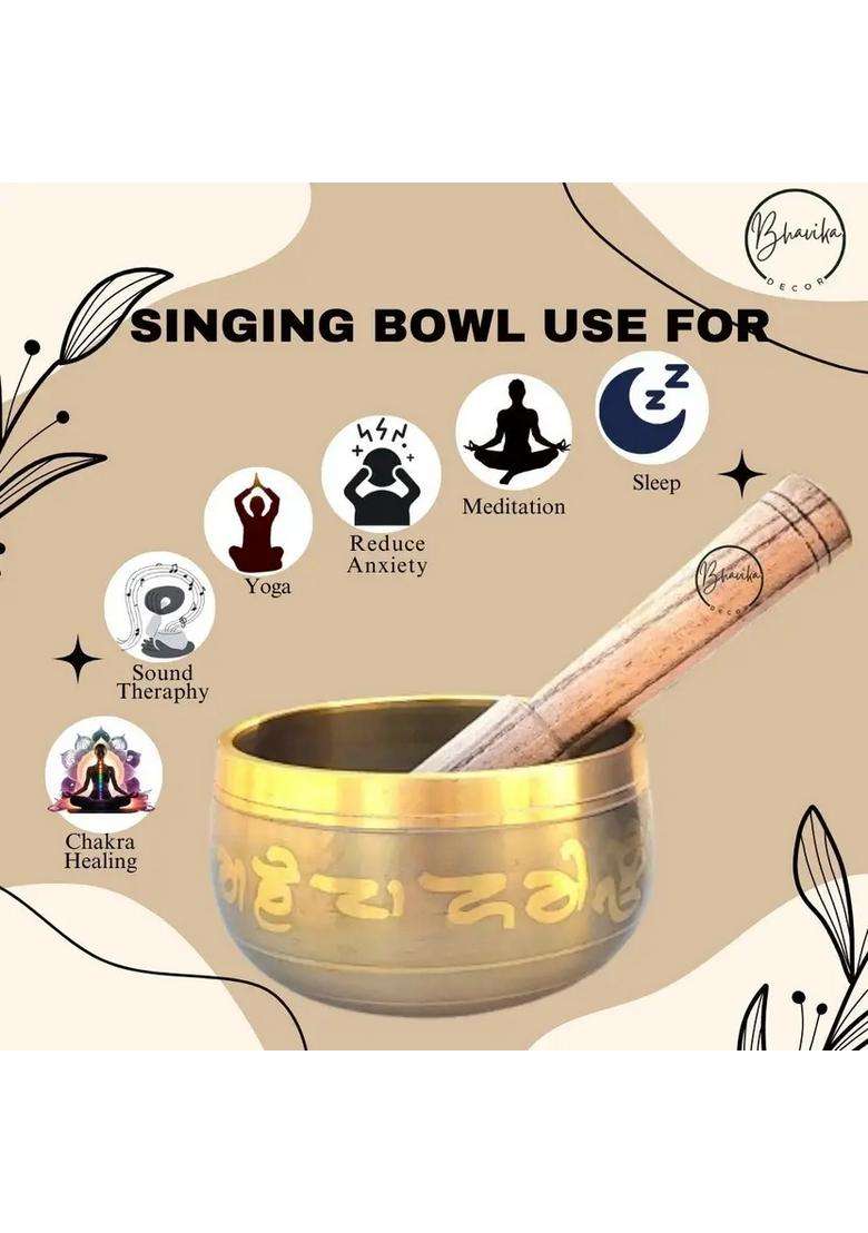 Buddhist Tibetan Prayer Singing Bowl With Wooden Stick 250G - Indya