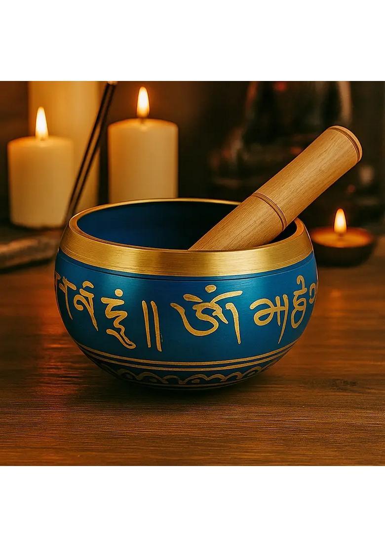 Tibetan Buddhist Prayer Singing Bowl With Wooden Stick 5 Inch 12.7Cm - Indya
