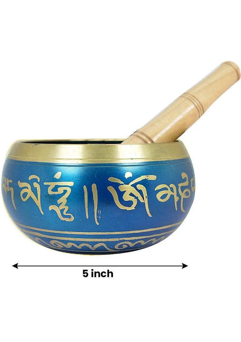 Tibetan Buddhist Prayer Singing Bowl With Wooden Stick 5 Inch 12.7Cm - Indya