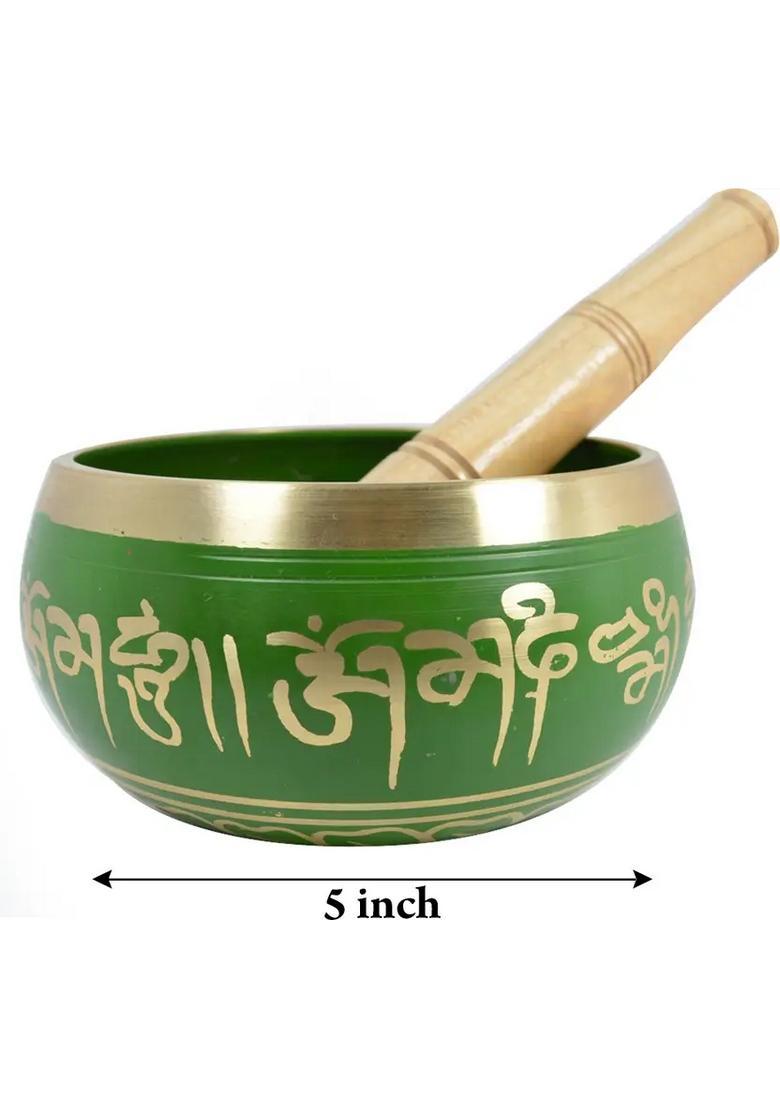 Tibetan Buddhist Prayer Singing Bowl With Wooden Stick 5 Inch 12.7Cm - Indya