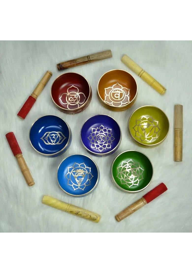 7 Chakra Tibetan Singing Bowl Buddhist Prayer Instrument With Stick - Indya